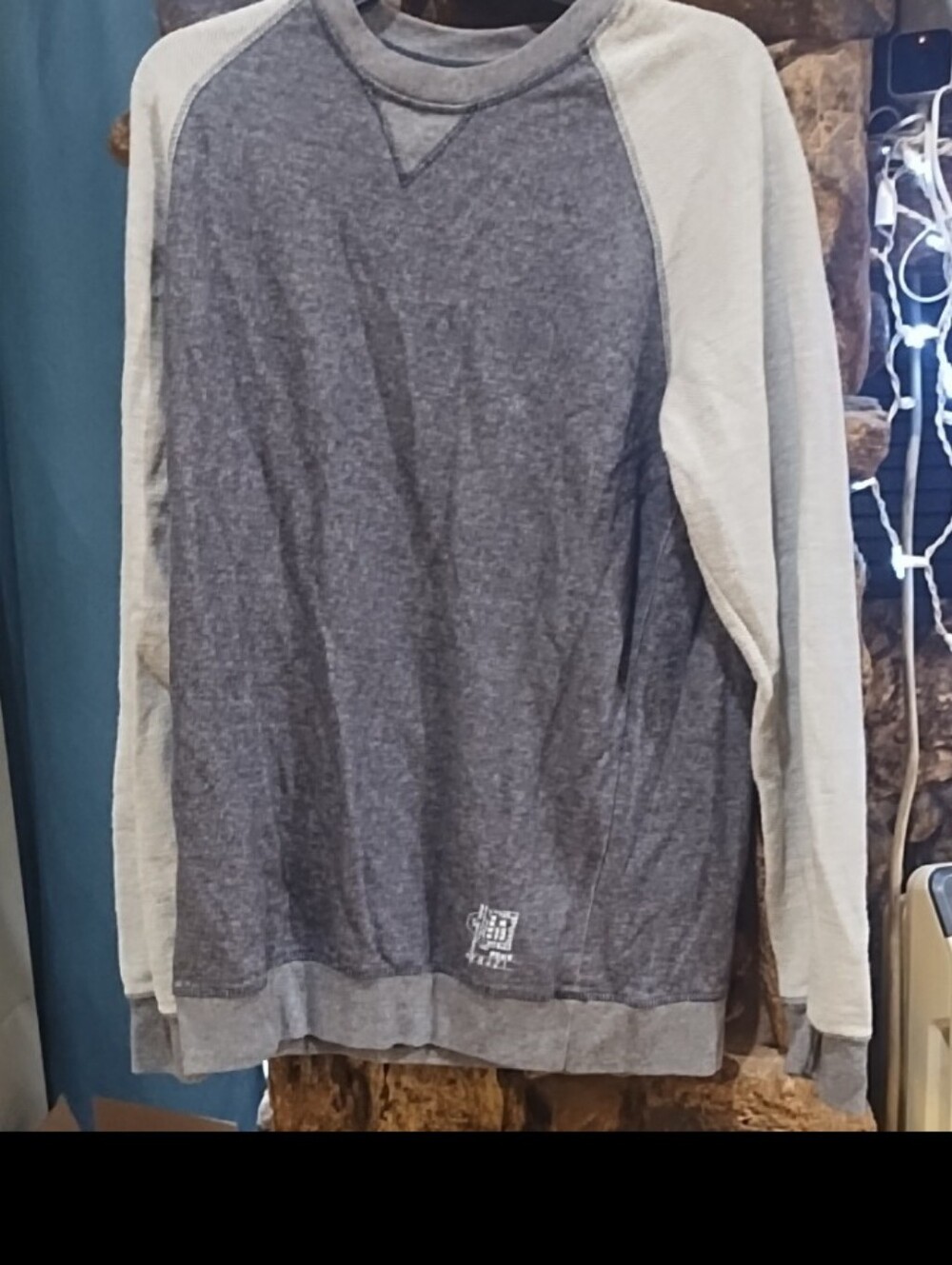 Men's Two-Tone Raglan Sweatshirt - Gray/Cream